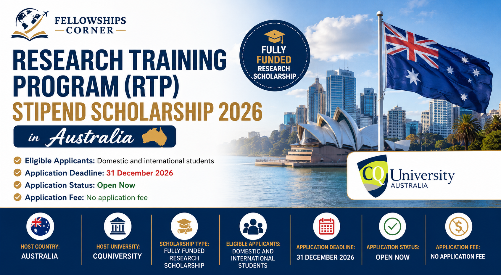 Research Training Program (RTP) Stipend Scholarship 2026 in Australia