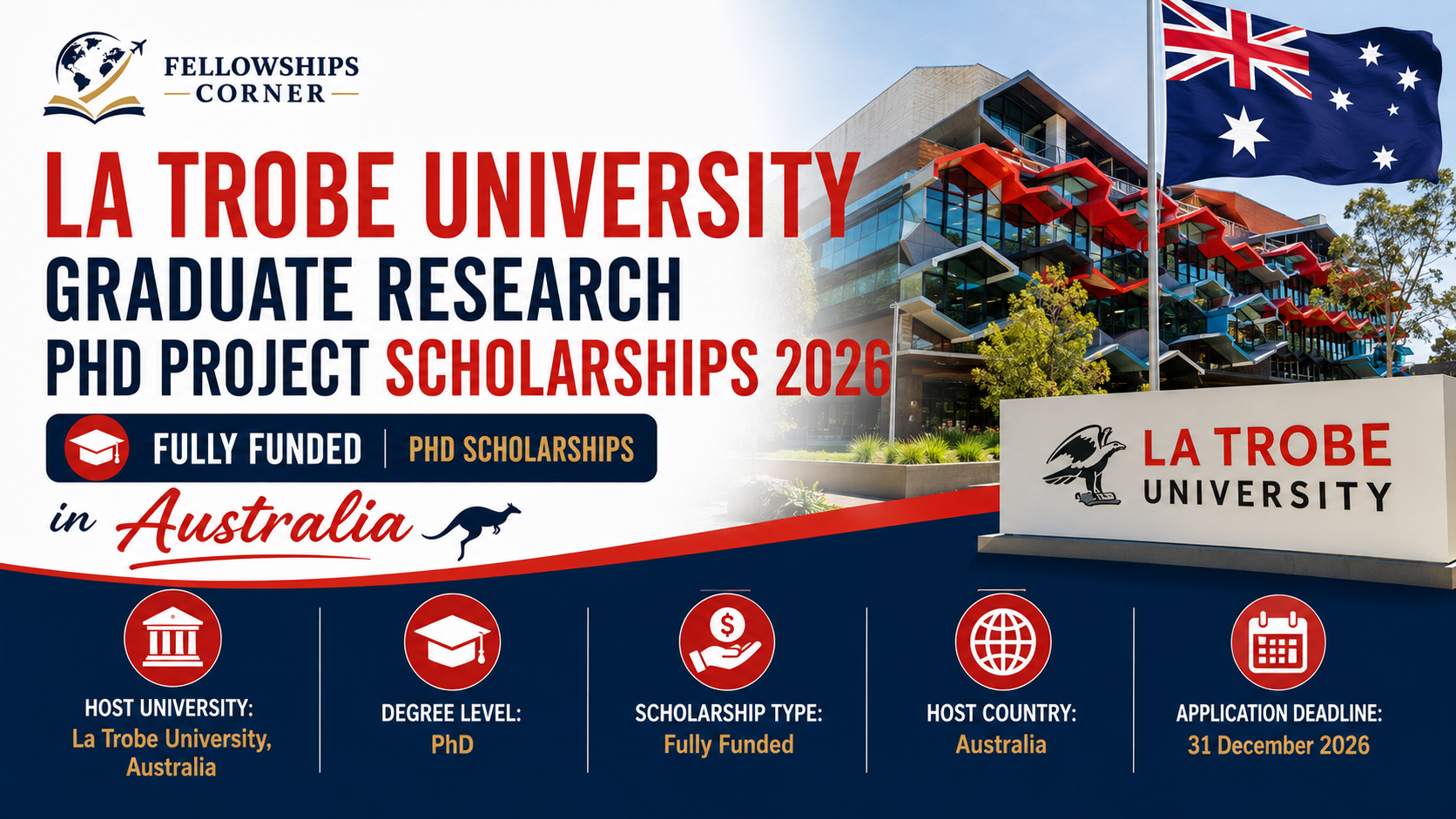 La Trobe University Graduate Research PhD Project Scholarships 2026 in Australia