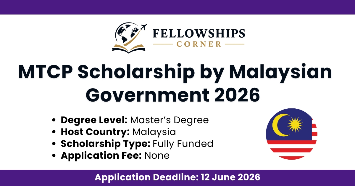 MTCP Scholarship by Malaysian Government 2026