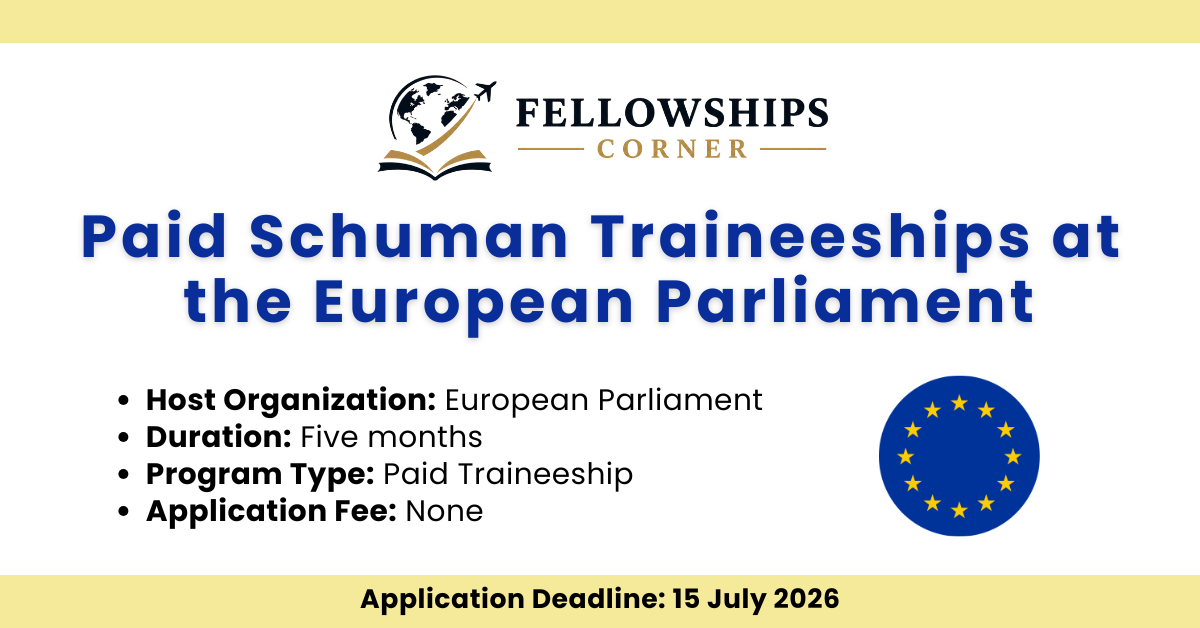Paid Schuman Traineeships at the European Parliament 2026