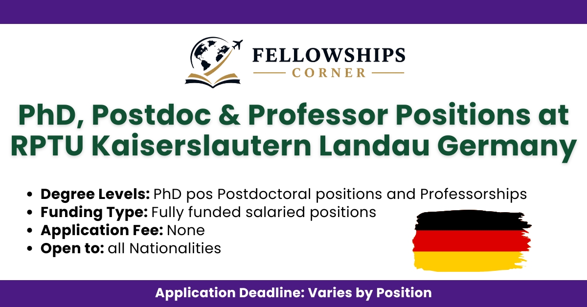 PhD, Postdoc & Professor Positions at RPTU Kaiserslautern Landau Germany