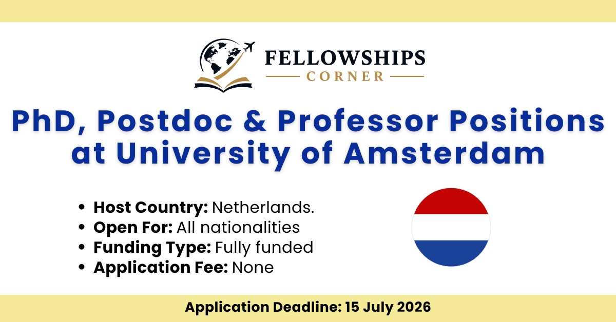 PhD, Postdoc, and Professor Positions at the University of Amsterdam