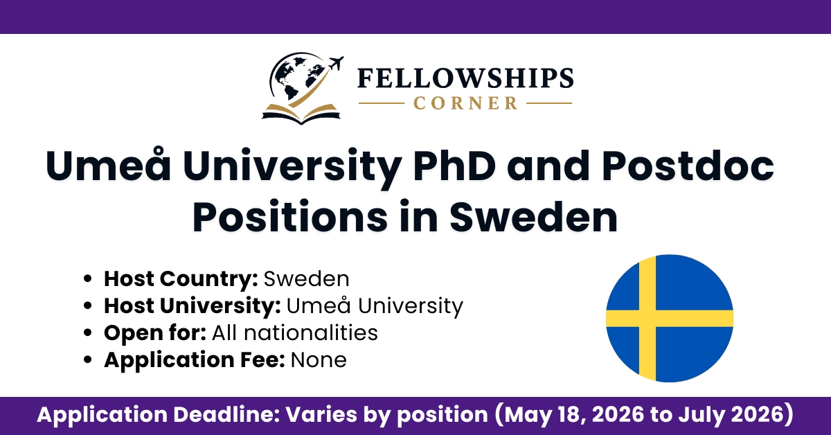 Umeå University PhD and Postdoc Positions in Sweden