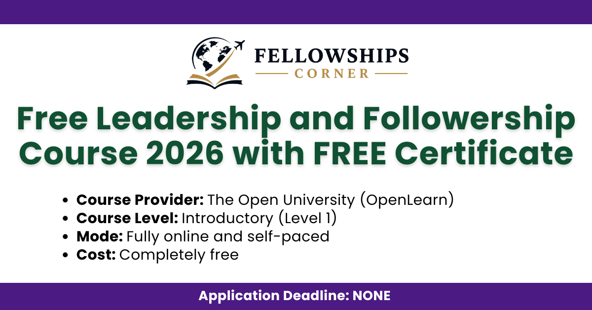 Free Leadership and Followership Course 2026 with FREE Certificate