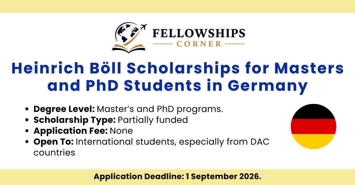 Heinrich Böll Scholarships for Masters and PhD Students in GermanyHeinrich Böll Scholarships for Masters and PhD Students in Germany