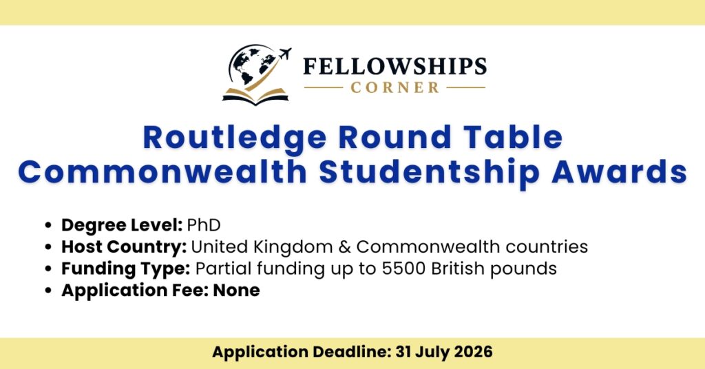 Routledge Round Table Commonwealth Studentship Awards