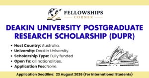 Deakin University Postgraduate Research Scholarship (DUPR)