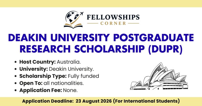 Deakin University Postgraduate Research Scholarship (DUPR)