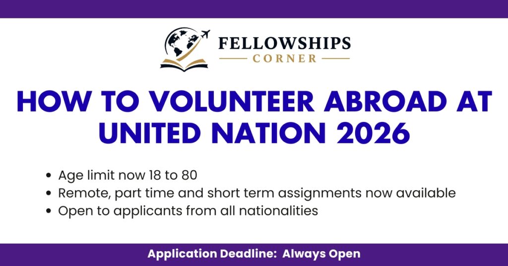 HOW TO Volunteer Abroad at UNITED NATION 2026