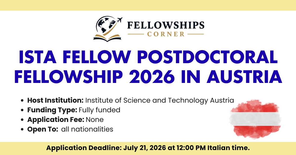 ISTA Fellow Postdoctoral Fellowship 2026 in Austria