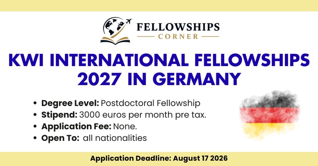 KWI International Fellowships 2027 in Germany