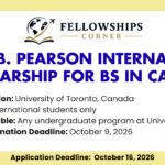 Lester B. Pearson International Scholarship for Bs in canada