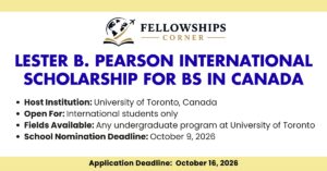 Lester B. Pearson International Scholarship for Bs in canada