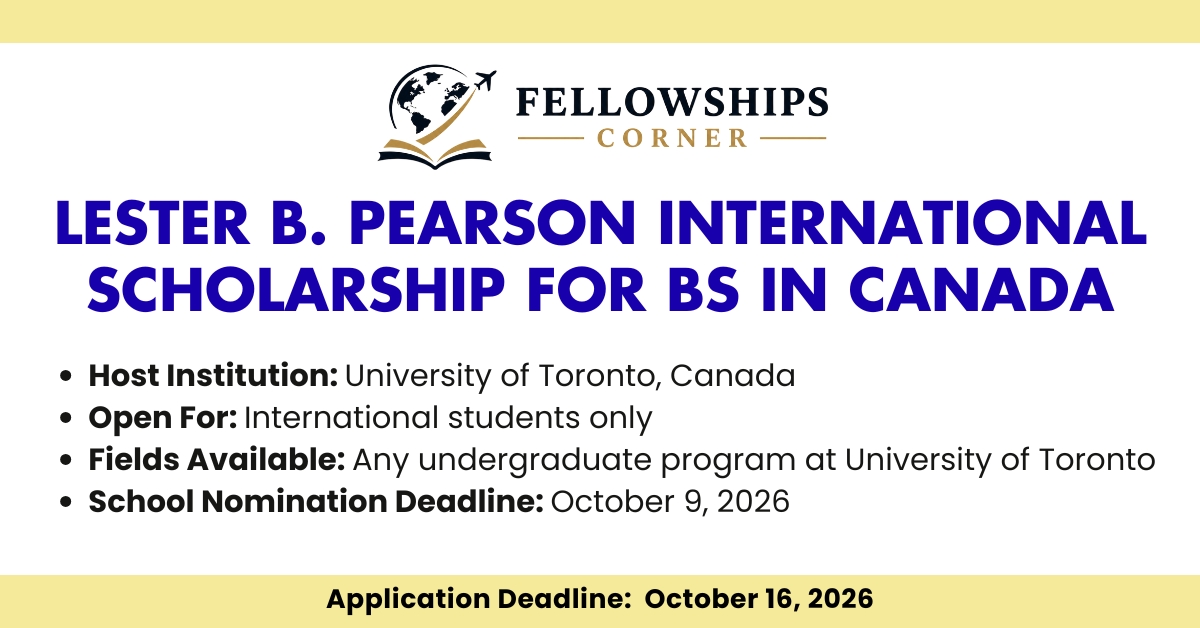 Lester B. Pearson International Scholarship for Bs in canada