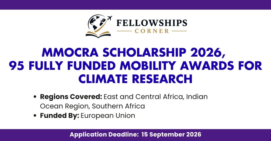 MMoCRA Scholarship 2026, 95 Fully Funded Mobility Awards for Climate Research