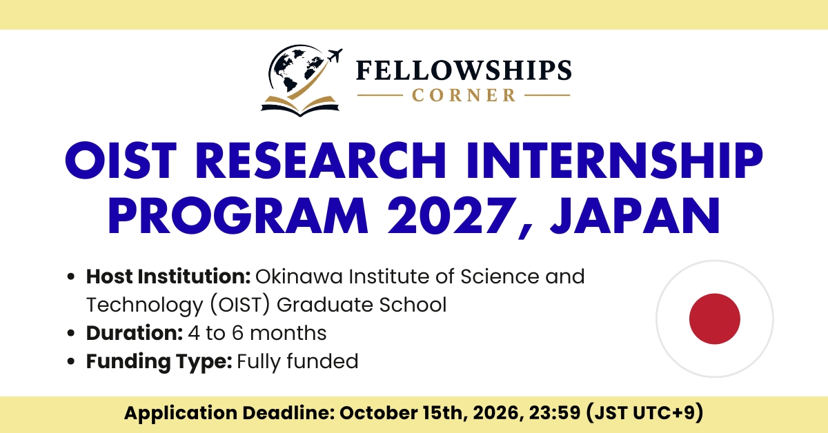 OIST Research Internship Program 2027, Spring Intake in Japan