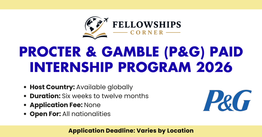 Procter & Gamble (P&G) Paid Internship Program 2026
