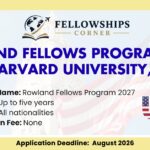 Rowland Fellows Program 2027 at Harvard University, United States