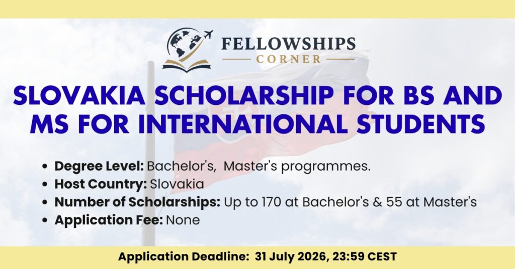 Slovakia Scholarship for BS and MS for International Students