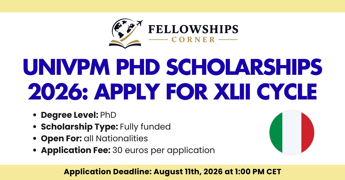 UNIVPM PhD Scholarships 2026 Apply for XLII CycleUNIVPM PhD Scholarships 2026 Apply for XLII Cycle
