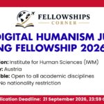 iwm Digital Humanism Junior Visiting Fellowship 2026 2027