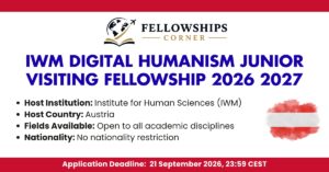 iwm Digital Humanism Junior Visiting Fellowship 2026 2027