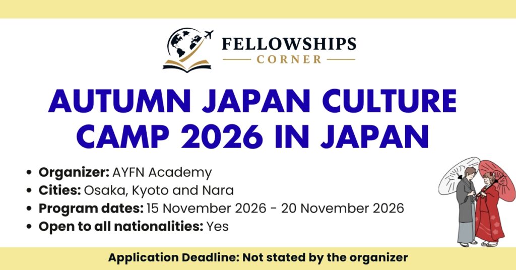 Autumn Japan Culture Camp 2026 in Japan
