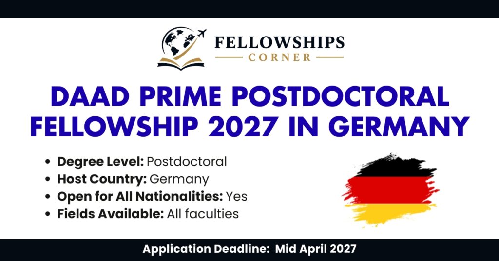 DAAD PRIME Postdoctoral Fellowship 2027 in germany (Fully Funded)