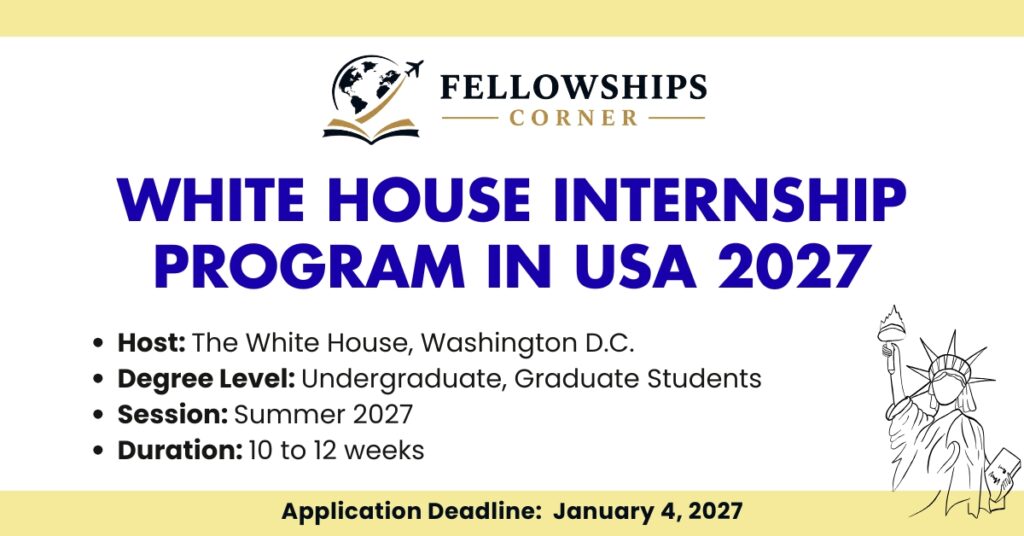White House Internship Program in USA 2027